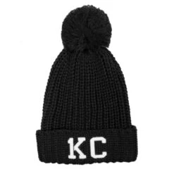 1KC Chunky Pom Beanie - Black