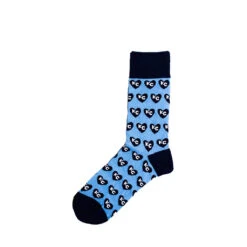 School Of Sock Light Blue Heart KC Socks