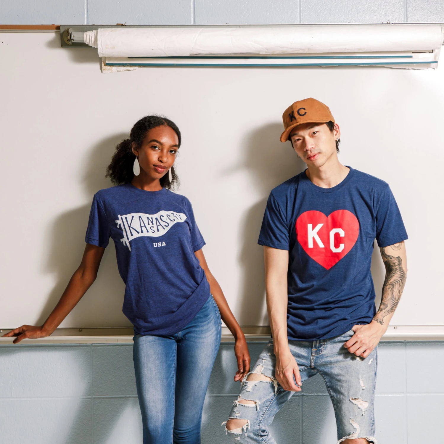 Charlie Hustle Navy KC Heart Tee 2 Charlie Hustle Navy KC Heart Tee - Image 2