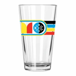 The Bunker Retro Stripe KC Pint Glass -Kansas City Store Bunker KCMO Pint Glass Back