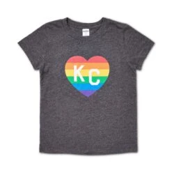 Kid's KC Pride Heart Charcoal Tee, Charlie Hustle