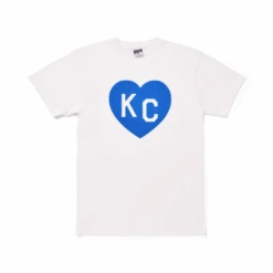 KC Heart Blue And Vintage White Tee, Charlie Hustle