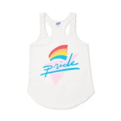 80's Pride Script White Tank, Charlie Hustle