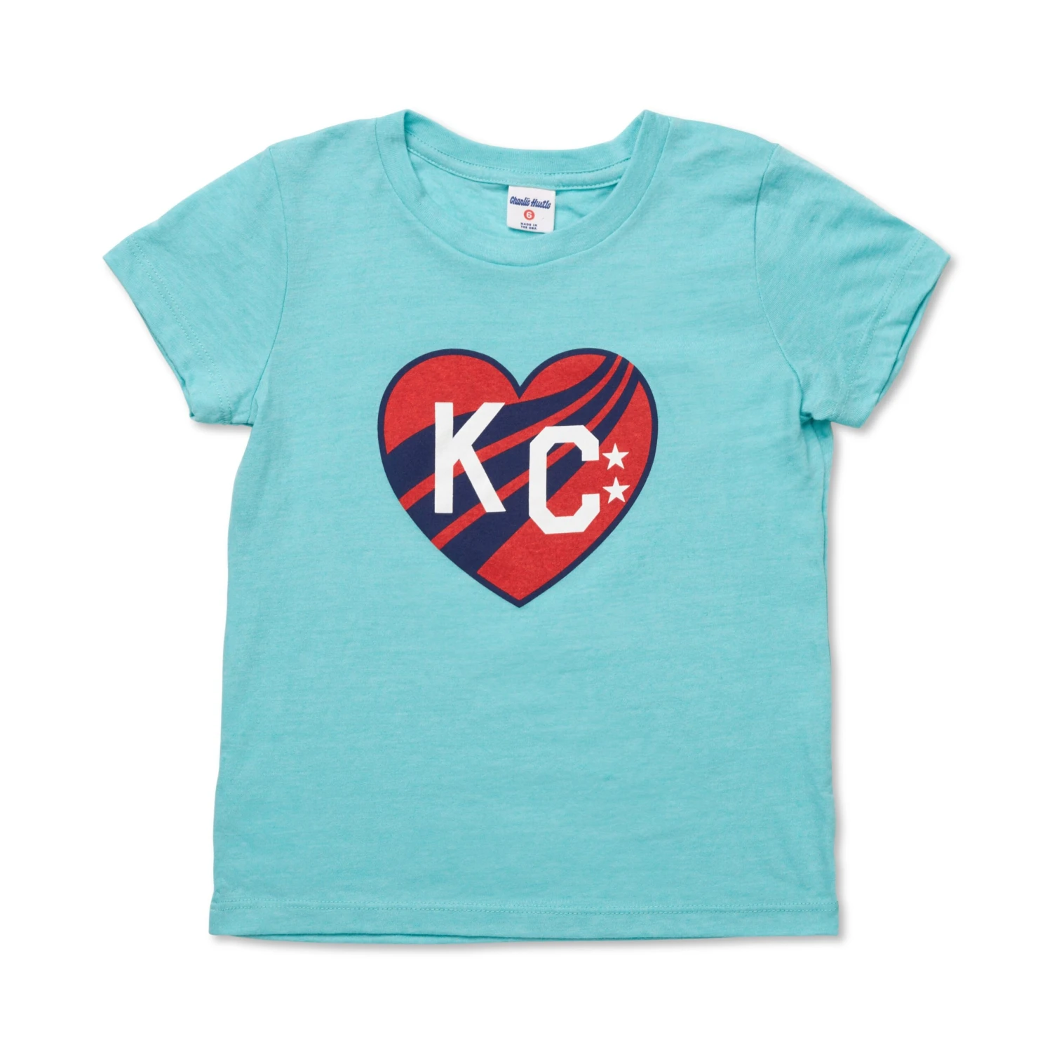 Charlie Hustle KC Current Heart Kids Tee 2 Charlie Hustle KC Current Heart Kids Tee - Image 2