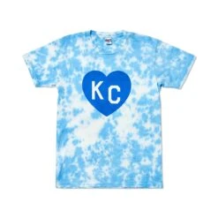 Charlie Hustle KC Heart Tee - Blue Tie-Dye