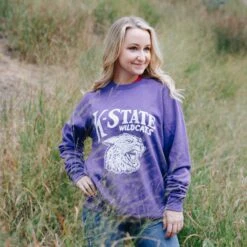 Charlie Hustle K-State Wildcat Pennant Sweatshirt -Kansas City Store Charlie Hustle K State Wildcat Pennant Sweatshirt Purple 2
