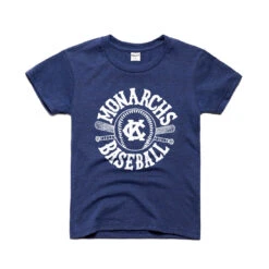 Charlie Hustle KC Monarchs Baseball Kids Tee - Navy