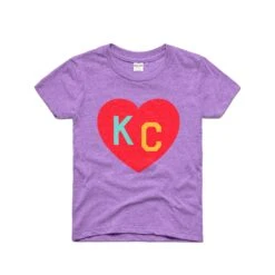 Charlie Hustle KC Heart Kids Tee: Lavender