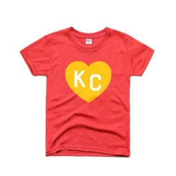 Charlie Hustle KC Heart Kids Tee - Red
