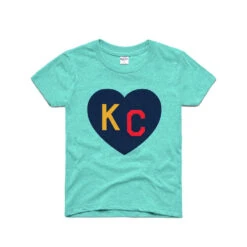 Charlie Hustle KC Heart Kids Tee - Teal