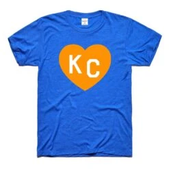 Charlie Hustle KC Heart Tee - Royal Blue & Yellow