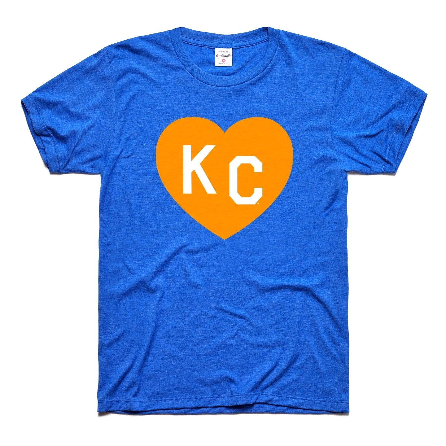Charlie Hustle KC Heart Tee - Royal Blue & Yellow 1 Charlie Hustle KC Heart Tee - Royal Blue & Yellow