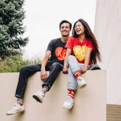 Charlie Hustle KC Heart Tee - Red And Gold 11 Charlie Hustle KC Heart Tee - Red And Gold -Kansas City Store Charlie Hustle KC Heart Tee Charcoal Red Yellow 2