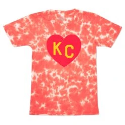 Charlie Hustle KC Heart Tee - Red & Gold Tie-Dye