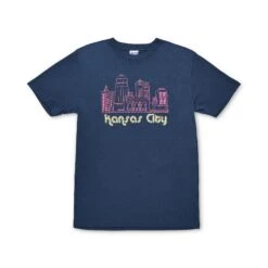 Kansas City KC Skyline Tee, Navy, Charlie Hustle