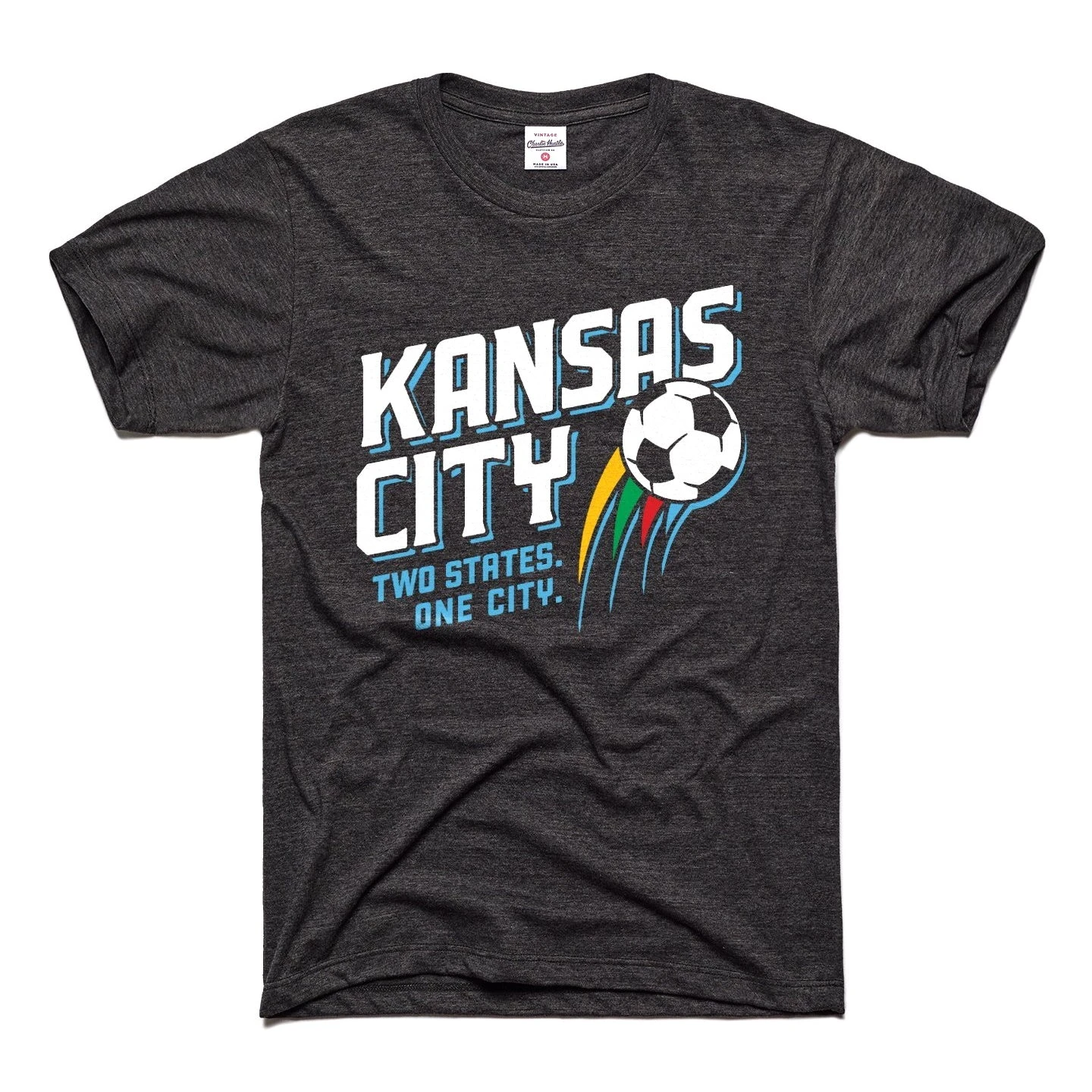 Charlie Hustle Two States One City Soccer Tee 1 Charlie Hustle Two States One City Soccer Tee