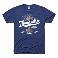 Charlie Hustle Monarchs Night Baseball Tee