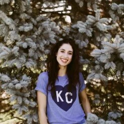 Charlie Hustle KC Heart Tee - Light Blue -Kansas City Store CharlieHustle KCHeart Tee Blue