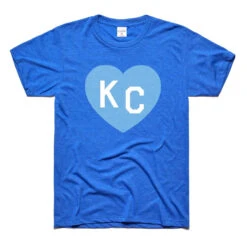 Charlie Hustle KC Heart Tee - Royal Blue On Blue