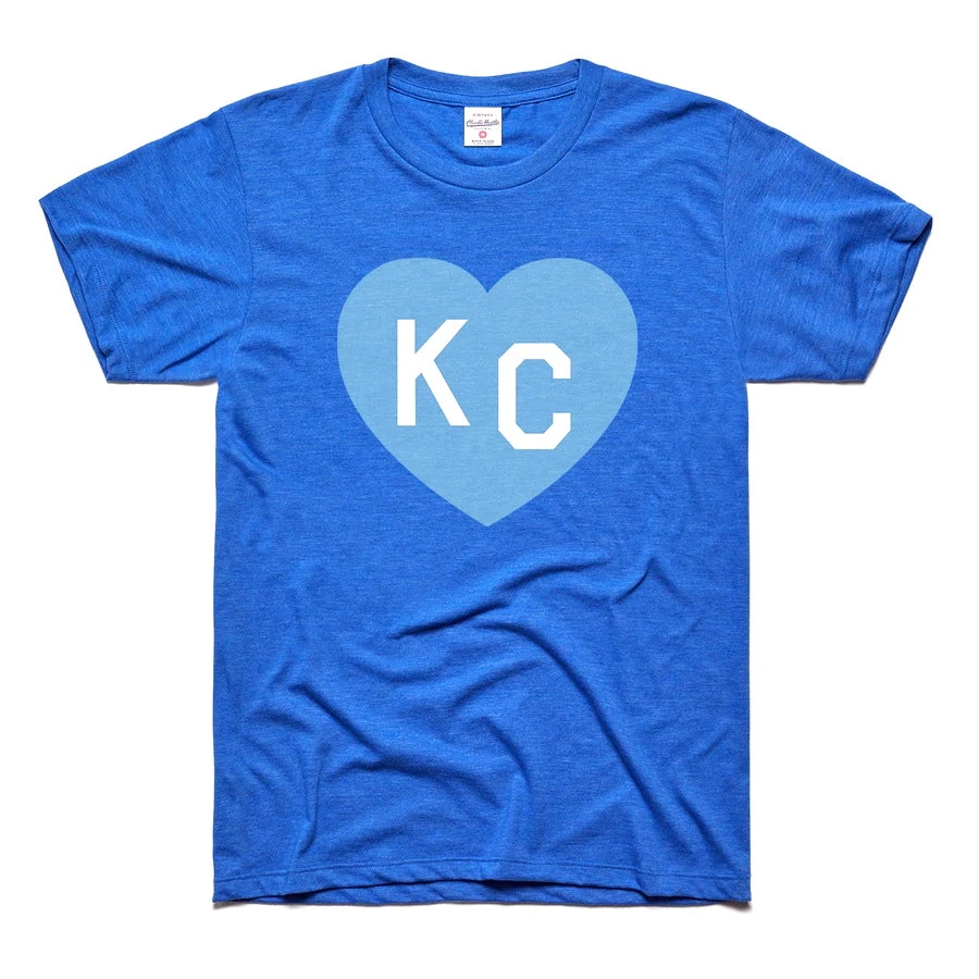 Charlie Hustle KC Heart Tee - Royal Blue On Blue 1 Charlie Hustle KC Heart Tee - Royal Blue On Blue