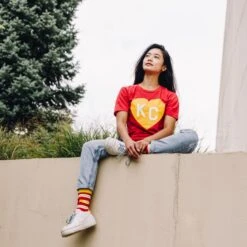 Charlie Hustle KC Heart Tee - Red And Gold 8 Charlie Hustle KC Heart Tee - Red And Gold -Kansas City Store CharlieHustle RedOrange Heart 2