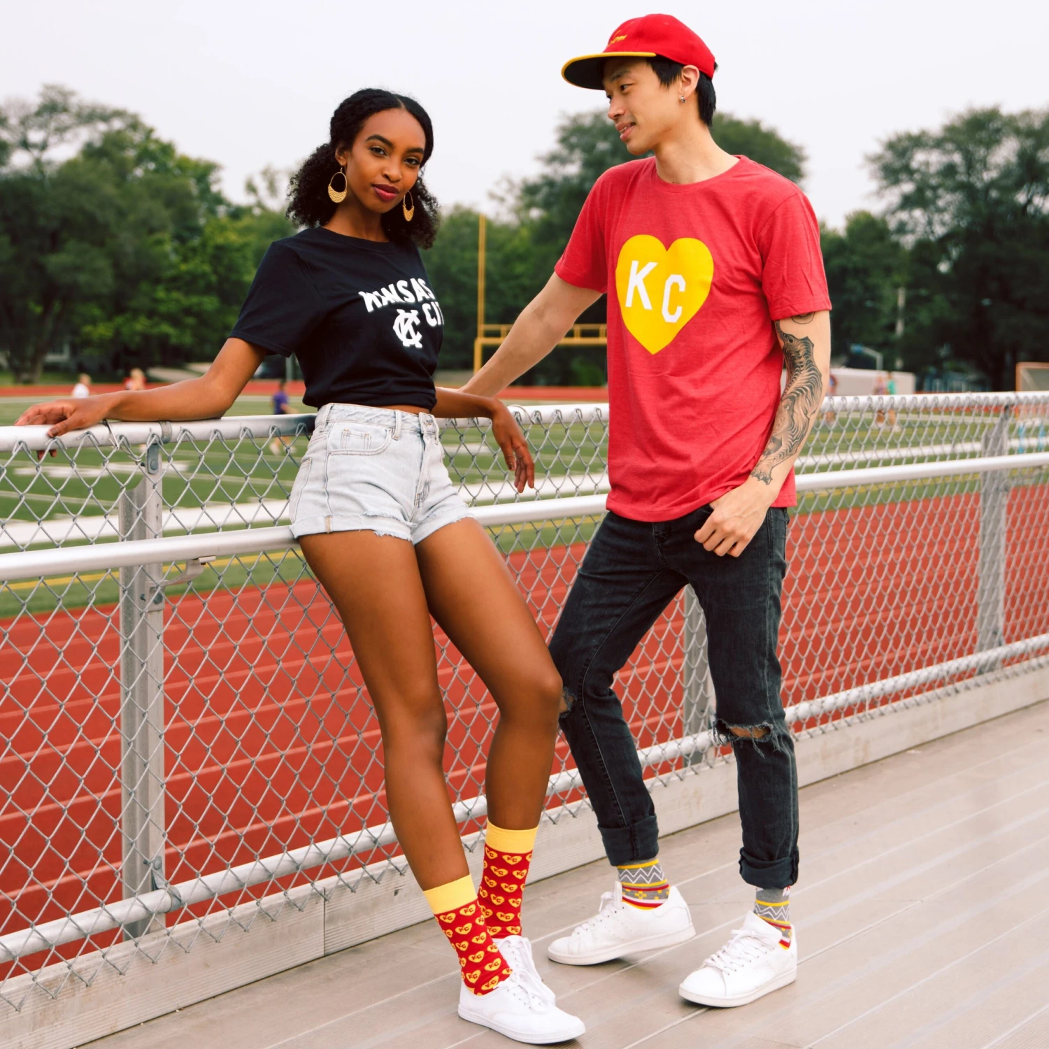 Charlie Hustle KC Heart Tee - Red And Gold 2 Charlie Hustle KC Heart Tee - Red And Gold - Image 2