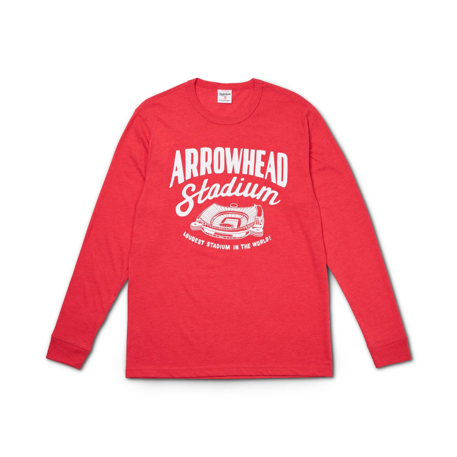 Charlie Hustle Arrowhead Stadium Long Sleeve Tee - Red 1 Charlie Hustle Arrowhead Stadium Long Sleeve Tee - Red