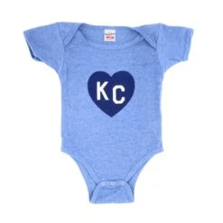 Charlie Hustle KC Heart Onesie - Vintage Light Blue