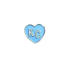 Charlie Hustle KC Heart Enamel Pin: Light Blue