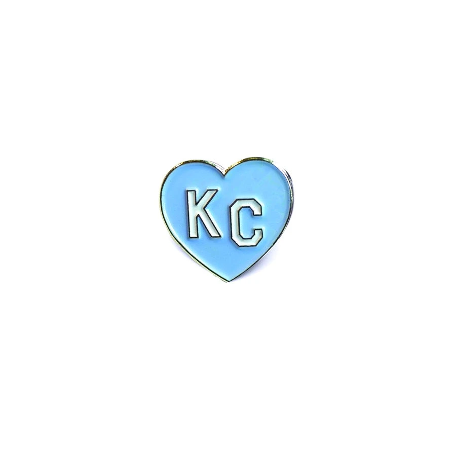 Charlie Hustle KC Heart Enamel Pin: Light Blue 1 Charlie Hustle KC Heart Enamel Pin: Light Blue
