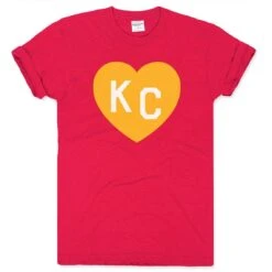 Charlie Hustle KC Heart Tee - Red And Gold