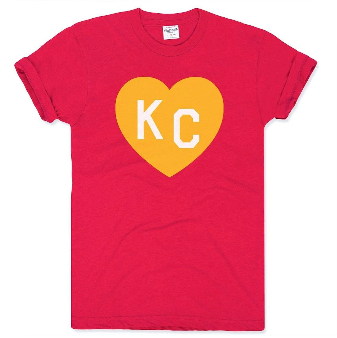 Charlie Hustle KC Heart Tee - Red And Gold 1 Charlie Hustle KC Heart Tee - Red And Gold