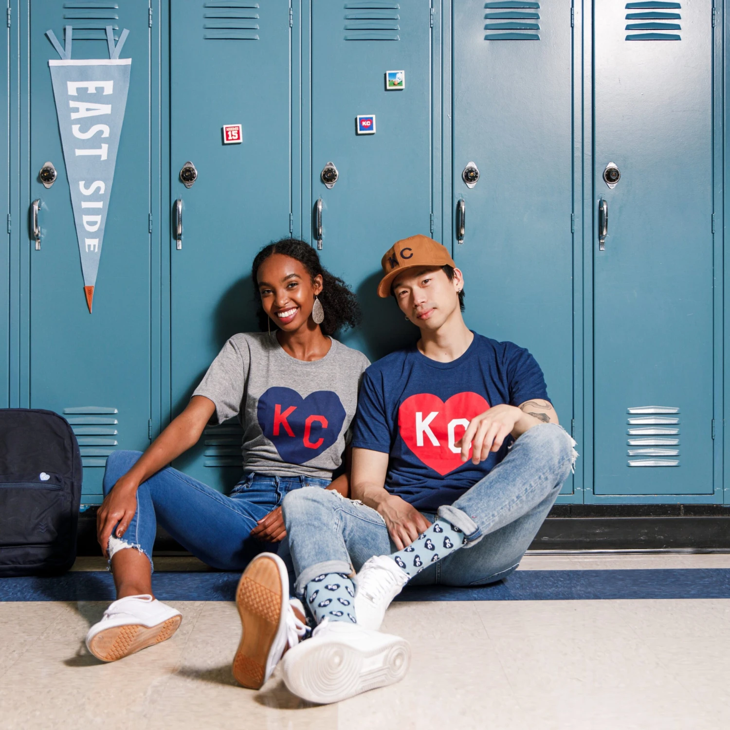 Charlie Hustle Navy KC Heart Tee 5 Charlie Hustle Navy KC Heart Tee - Image 5