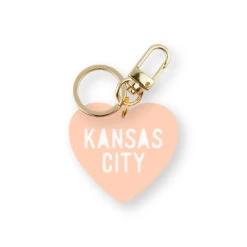 Cleary Lane Kansas City Heart Keychain: Peach