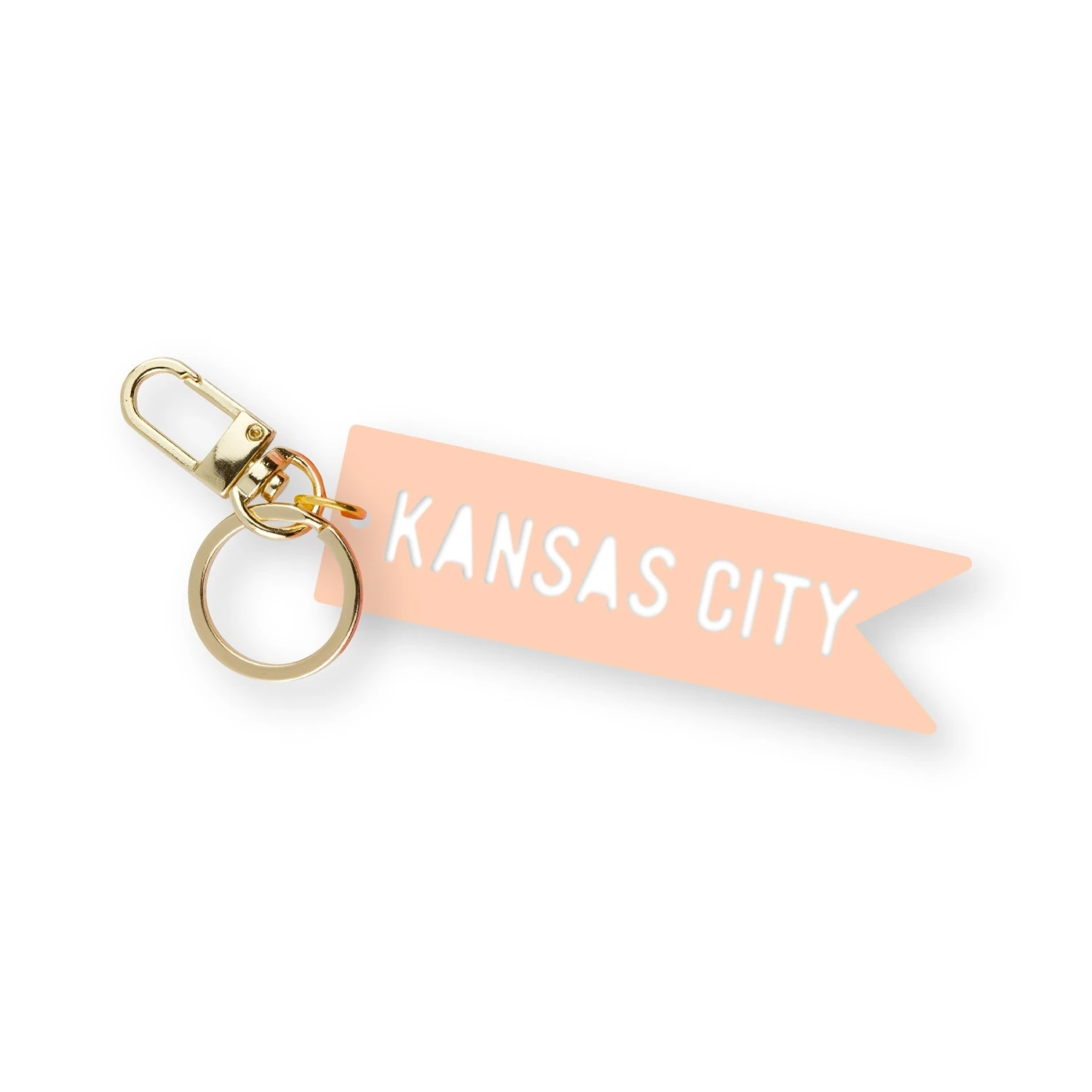 Cleary Lane Kansas City Pennant Keychain: Peach 1 Cleary Lane Kansas City Pennant Keychain: Peach