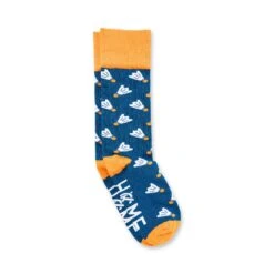 Navy And Orange Shuttlecock Socks, Adult And Kids, Home KC