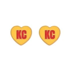 KC Heart Red Yellow Enamel Studs, Cleary Lane