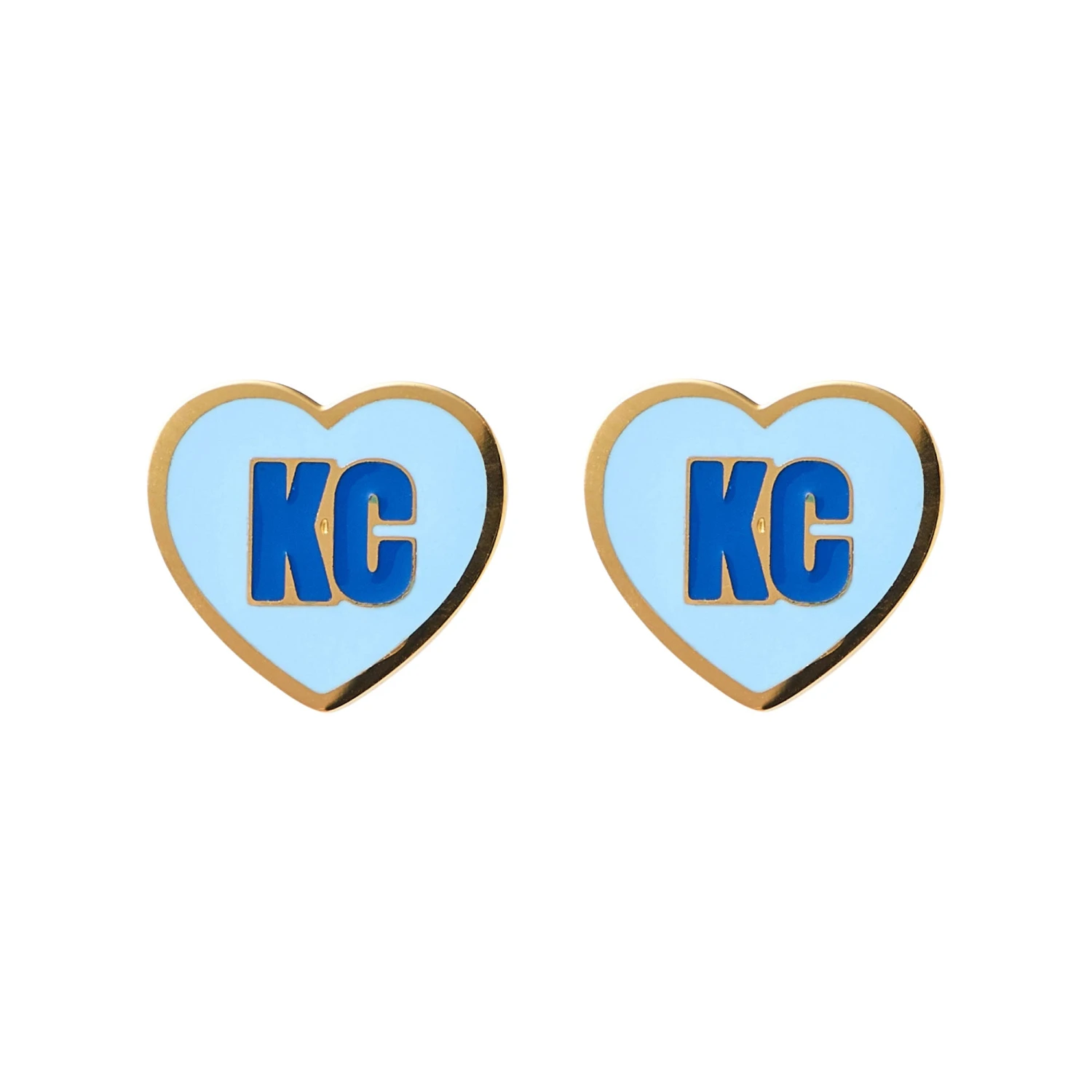 KC Heart Baby Blue Enamel Stud, Cleary Lane 1 KC Heart Baby Blue Enamel Stud, Cleary Lane