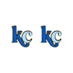 KC Script Baby Blue Enamel Stud, Cleary Lane