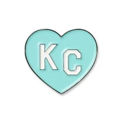 Charlie Hustle KC Heart Enamel Pin: Teal