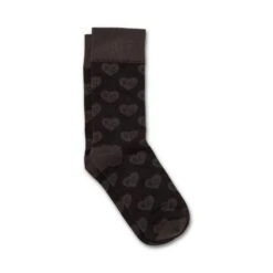 School Of Sock Grey And Black Heart KC Socks