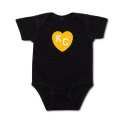 Sandlot KC Heart Gold On Black Onesie