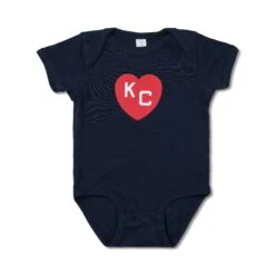Sandlot KC Heart Red On Navy Onesie