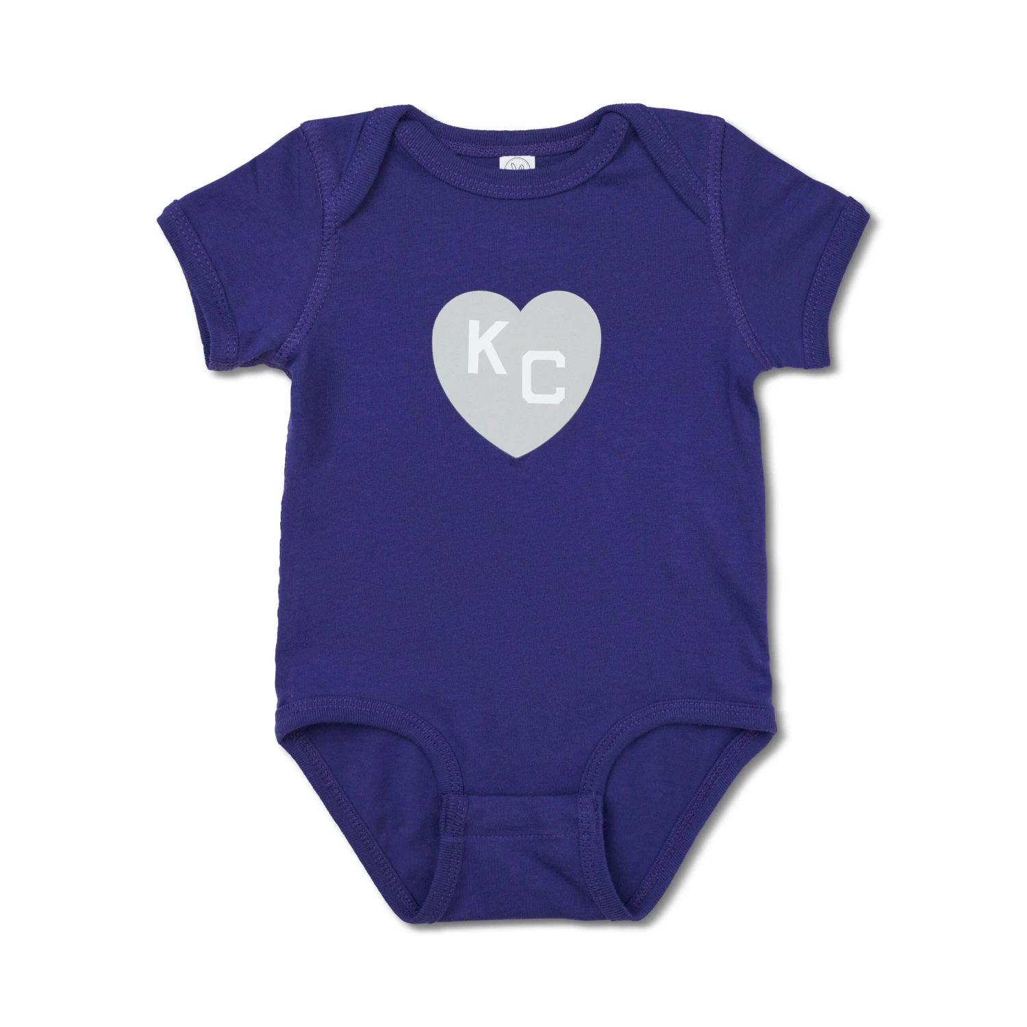 Sandlot KC Heart Grey On Purple Onesie 1 Sandlot KC Heart Grey On Purple Onesie