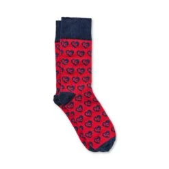 School Of Sock Maroon With Navy Heart KC Socks