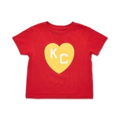 Kid's NLBM KC Heart Tee, Red And Gold, Sandlot Goods