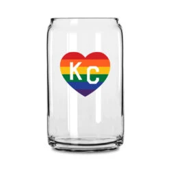 Made In KC X Charlie Hustle KC Heart Beer Can Glass: Pride