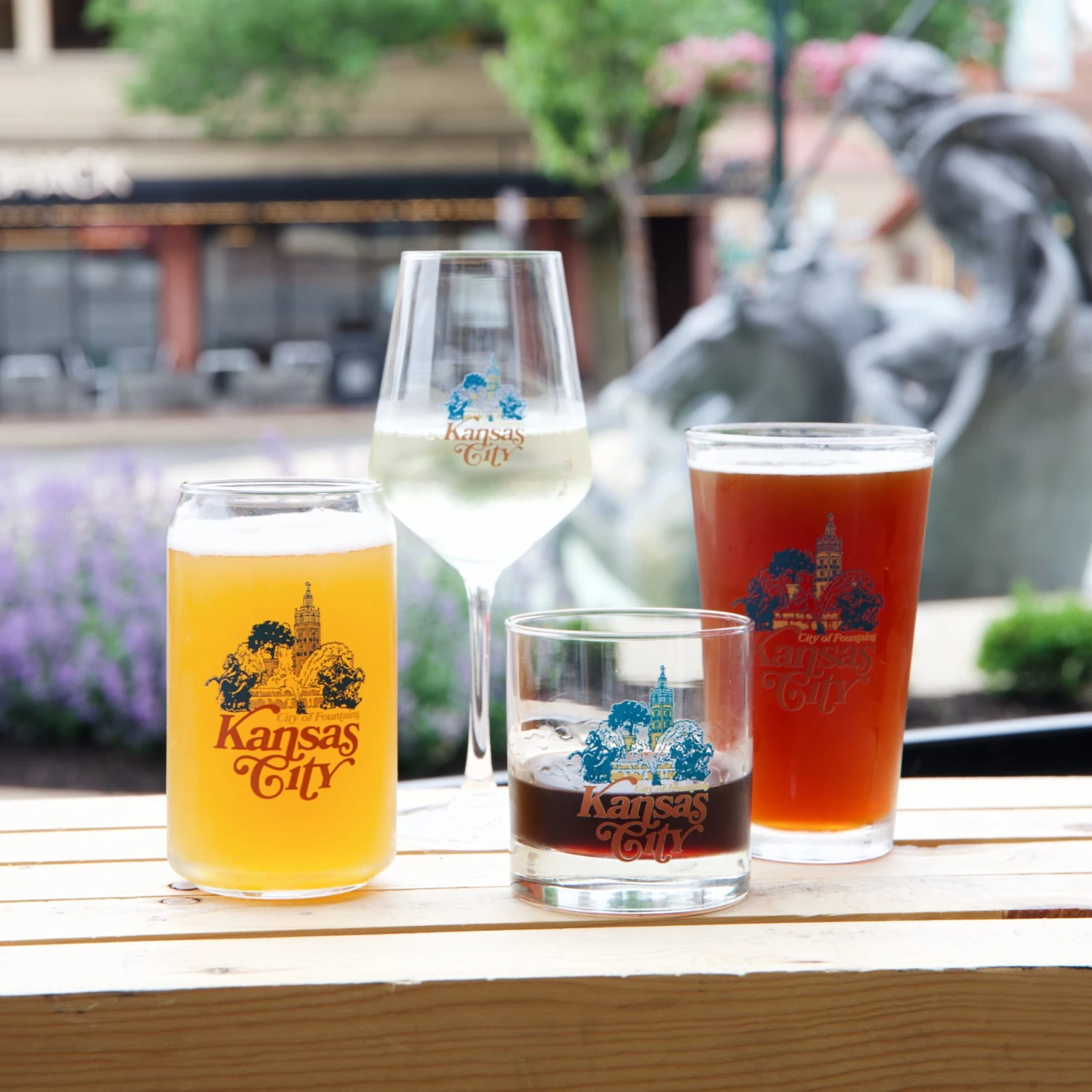 Made In KC X Charlie Hustle City Of Fountains Rocks Glass 2 Made In KC X Charlie Hustle City Of Fountains Rocks Glass - Image 2