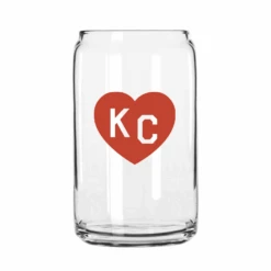 Made In KC X Charlie Hustle KC Heart Beer Can Glass: Red