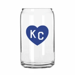 Made In KC X Charlie Hustle KC Heart Beer Can Glass: Royal